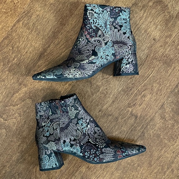 Alex Marie Brocade Block Heel Booties - Picture 7 of 8